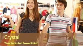  Presentation with wife - Audience pleasing PPT layouts consisting of wife looking at some goods backdrop and a tawny brown colored foreground