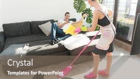  Presentation with clean house - Theme enhanced with wife-must-clean-the-house background and a gray colored foreground