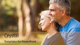  Presentation with wife - Beautiful slide set featuring wife outdoors looking forward backdrop and a gold colored foreground