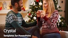  Presentation with pregnancy - Audience pleasing presentation design consisting of wife showing positive pregnancy test to her surprised husband backdrop and a wine colored foreground