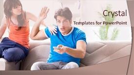  Presentation with wife - Theme having wife unhappy that husband is background and a lemonade colored foreground