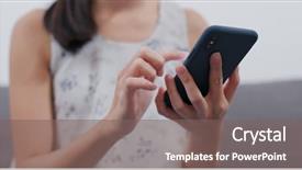  Presentation with wifi - Amazing presentation design having wifi house - woman use of mobile phone backdrop and a violet colored foreground