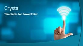  Presentation with wifi - PPT theme with wifi-media-icon background and a gray colored foreground