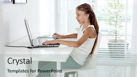 Presentation with wifi - PPT layouts enhanced with wifi protected - tween girl using laptop background and a light gray colored foreground