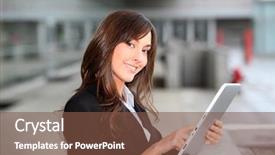  Presentation with tab - Audience pleasing PPT layouts consisting of wifi technology - businesswoman standing outside with electronic backdrop and a tawny brown colored foreground