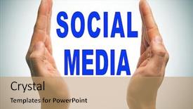  Presentation with social media - Presentation theme consisting of injection syringe and vaccine background and a  colored foreground.