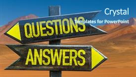  Presentation with questions answers - Amazing presentation theme having wikis - questions answers signpost backdrop and a ocean colored foreground