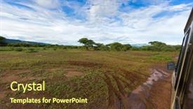  Presentation with serengeti africa - PPT layouts consisting of wild african elephants walking bush view thru sliding window fourwheel drive safari vehicle evening serengeti national park tanzania east africa background and a tawny brown colored foreground