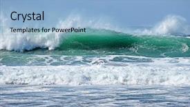  Presentation with high waves - Cool new PPT theme with astrelia extreme weather - wild atlantic ocean with high backdrop and a light blue colored foreground