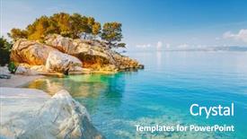  Presentation with dalmatia - Presentation theme having wild beach with azure background and a teal colored foreground