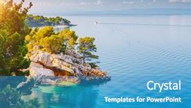  Presentation with dalmatia - Presentation theme featuring wild beach with azure background and a teal colored foreground