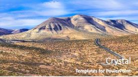  Presentation with volcanic eruption sopka klyuchevskoy volcano - Beautiful theme featuring wild beauty of deserted volcanic backdrop and a coral colored foreground