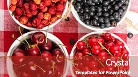  Presentation with blueberry - Slide deck featuring wild berries in bowls - blueberry redcurrant cherry strawberry background and a crimson colored foreground