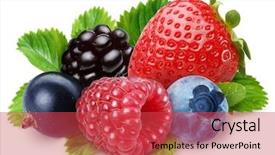  Presentation with food white - Colorful PPT theme enhanced with wild berries with berry backdrop and a red colored foreground