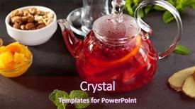  Presentation with ber fruit - PPT layouts featuring wild berry tea with fruit background and a tawny brown colored foreground