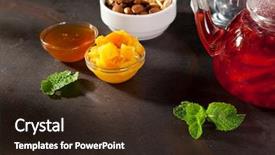  Presentation with ber fruit - PPT theme having wild berry tea with fruit background and a  colored foreground