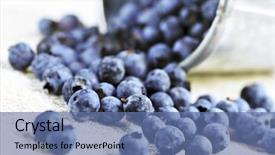  Presentation with spilling - Slides with wild blueberry - fresh blueberries spilling background and a ocean colored foreground