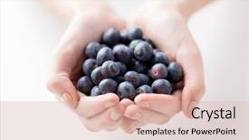  Presentation with healthy food - Slide deck having wild blueberry - healthy eating dieting vegetarian food background and a lemonade colored foreground