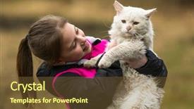  Presentation with cat - PPT layouts featuring wild child - ten-year girl playing background and a tawny brown colored foreground