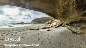  Presentation with coastal - Theme having wild coastal cliffs background and a gray colored foreground