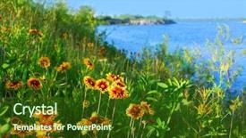  Presentation with sea shore - Presentation enhanced with holding lots of shopping bag background and a  colored foreground.