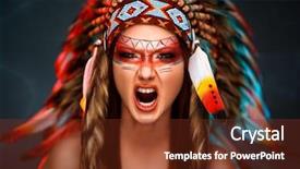  Presentation with warrior woman - Slide deck enhanced with wild indian woman warrior background and a tawny brown colored foreground