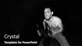 Presentation with bottle - Cool new PPT theme with wild-man-grabbing-bottle backdrop and a black colored foreground