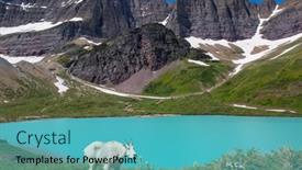  Presentation with mountain - PPT layouts featuring wild-mountain-goat-in-cascade background and a  colored foreground