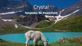  Presentation with mountain - Slide set consisting of wild-mountain-goat-in-cascade background and a ocean colored foreground