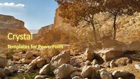  Presentation with earth surface uninhabited desert mountain - PPT theme featuring wild mountain goat in picturesque background and a  colored foreground