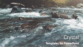  Presentation with mountain stream - Beautiful PPT layouts featuring wild-mountain-river-close-up backdrop and a gray colored foreground