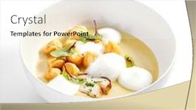  Presentation with white cheese - Slide deck enhanced with wild-mushroom-cream-soup background and a white colored foreground