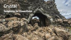  Presentation with lava - Slide deck having wild nature - lava cave kirkjan at dimmuborgir background and a  colored foreground