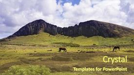  Presentation with easter - Presentation theme having wild nature at easter island background and a  colored foreground