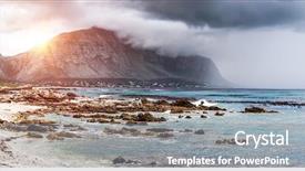  Presentation with seashore - Presentation consisting of wild nature atlantic ocean background and a gray colored foreground