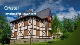  Presentation with serenity - Beautiful PPT theme featuring wild nature attractive tourist area backdrop and a ocean colored foreground