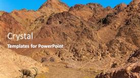  Presentation with volcanic rocks - PPT theme having wild-nubian-mountain-goat background and a red colored foreground