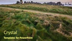  Presentation with path - Amazing presentation theme having wild-path-in-coastline-meadow backdrop and a tawny brown colored foreground