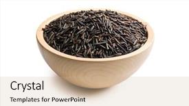  Presentation with rice - Cool new theme with wild rice in wooden bowl backdrop and a soft green colored foreground