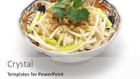  Presentation with stem - PPT theme featuring wild-rice-stem-salad-isolated background and a white colored foreground