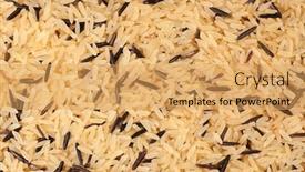  Presentation with rice - Theme enhanced with assortment of glass jars on shelves in herbalist shop in marrakesh morocco containing herbs and spices for medicinal and culinary purposes background and a gray colored foreground