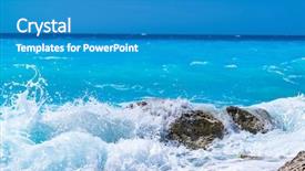  Presentation with sea - Cool new presentation design with wild sea in lefkas greece backdrop and a teal colored foreground