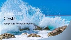  Presentation with sea green ribbon ovarian cancer - Beautiful presentation featuring wild sea in lefkas greece backdrop and a light blue colored foreground