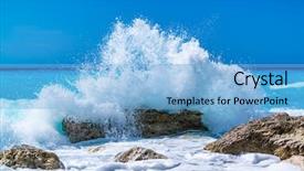  Presentation with sea - Presentation design featuring wild sea in lefkas greece background and a light blue colored foreground