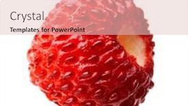  Presentation with strawberry - Beautiful slide deck featuring wild-strawberry-isolated-on-white backdrop and a lemonade colored foreground