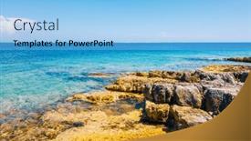  Presentation with lagoon - PPT layouts with wild-tropical-blue-lagoon-beach background and a light blue colored foreground