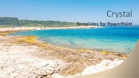  Presentation with lagoon - Presentation design having wild-tropical-blue-lagoon-beach background and a light blue colored foreground