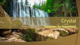  Presentation with waterfall - PPT layouts consisting of wild-waterfall-on-the-lomnica background and a tawny brown colored foreground