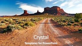  Presentation with wild wild west - Audience pleasing presentation theme consisting of wild west - end of sunny day backdrop and a coral colored foreground