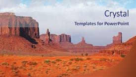  Presentation with sandstone - Amazing PPT theme having wild west - majestic monument valley famous bright backdrop and a sky blue colored foreground
